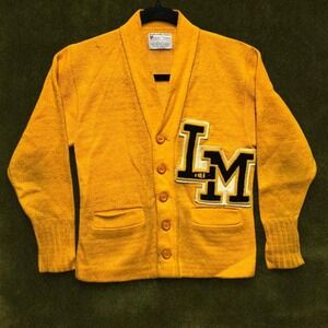 True Vintage 1970s Acrylic East-Tenn Varsity Cardigan Small